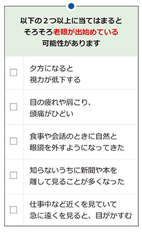 老眼度をチェック