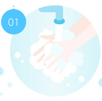 第1条　レンズケアをする前に、まずはきれいに手を洗いましょう。