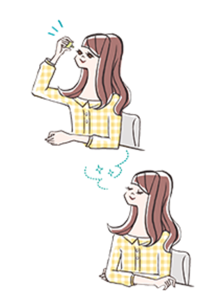 目薬をさして5分だけ目を閉じる。