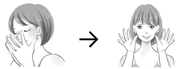 目元を３秒押さえよう